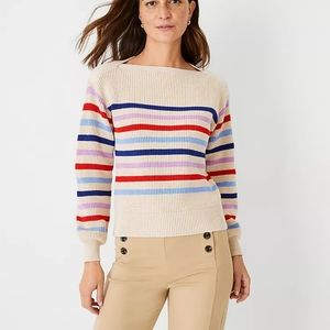 Ann Taylor Striped Boatneck Sweater
